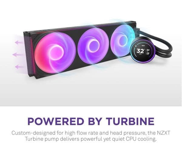 NZXT Kraken Elite 420 RGB Liquid CPU Cooler Black - Image 4
