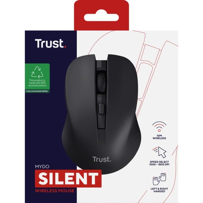 TRUST Mydo Silent Wireless Optical Mouse - Black - Image 7