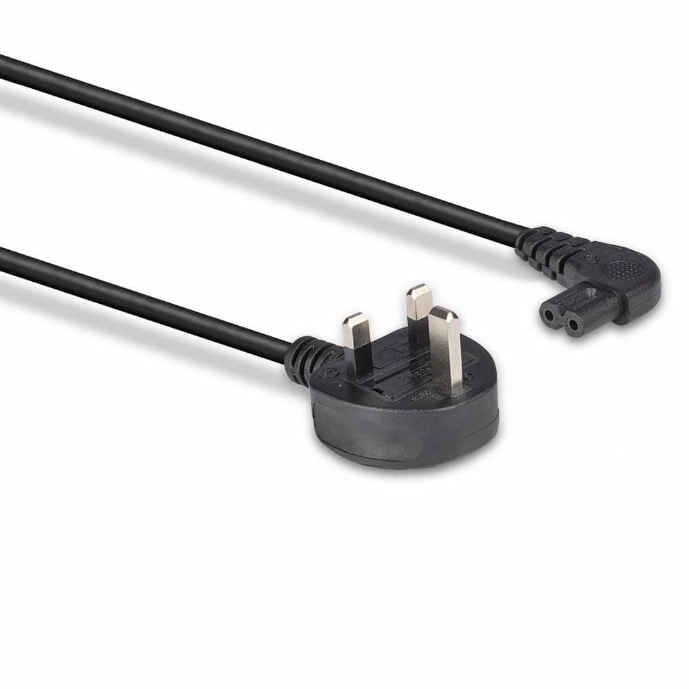 Lindy 0.5m UK 3 Pin Plug to Right Angled IEC C7 mains power Cable, Black - Image 3