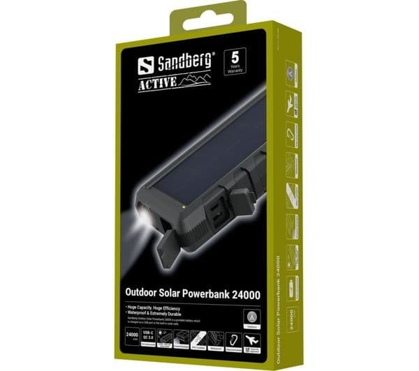 Sandberg 24000 mAh Solar Power Bank Blue Black - Image 2
