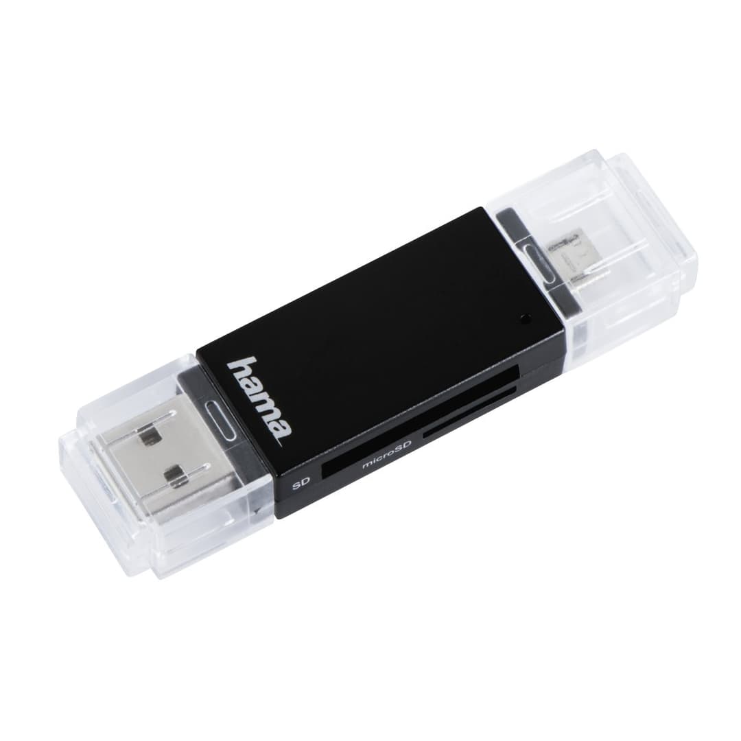 Hama Basic card reader USB 2.0/Micro-USB Black - Image 1