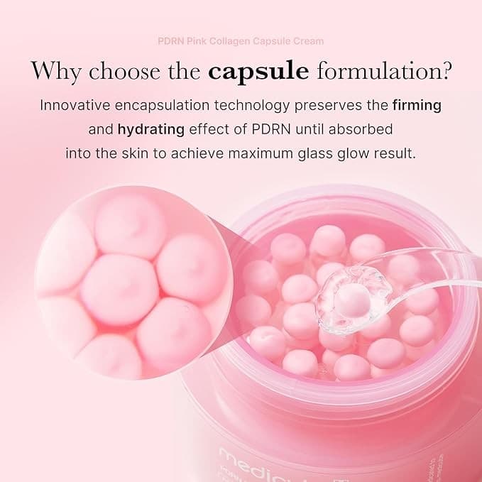 Medicube Salmon DNA PDRN Pink Collagen Capsule Cream Lightweight Hydrating Korean Moisturiser (1.94 oz) - Image 4