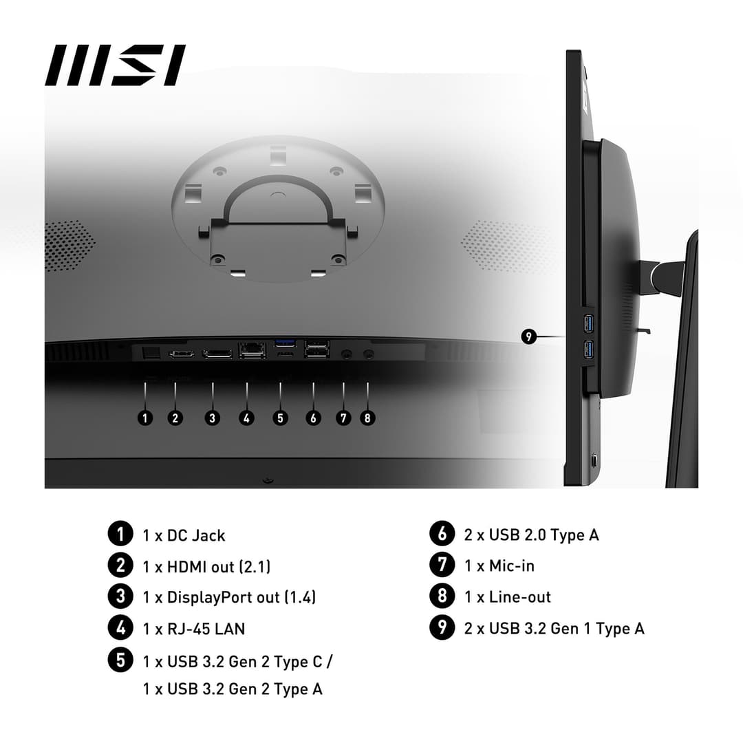 MSI Pro AP242P 14M Intel Core i5 14400 All in One PC Barebone, (NO RAM, NO Storage, NO OS), 23.8 Inch IPS Screen/UHD Graphics/Type-C/USB/LAN/HDMI/DP/WiFi 6E/BT 5.3/VESA - AP242P 14M i5 14400 BB - Image 2