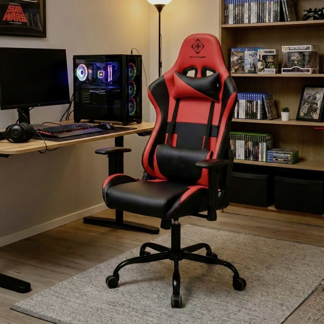 Deltaco DC210 Faux Leather Gaming Chair - Black and red - Image 1