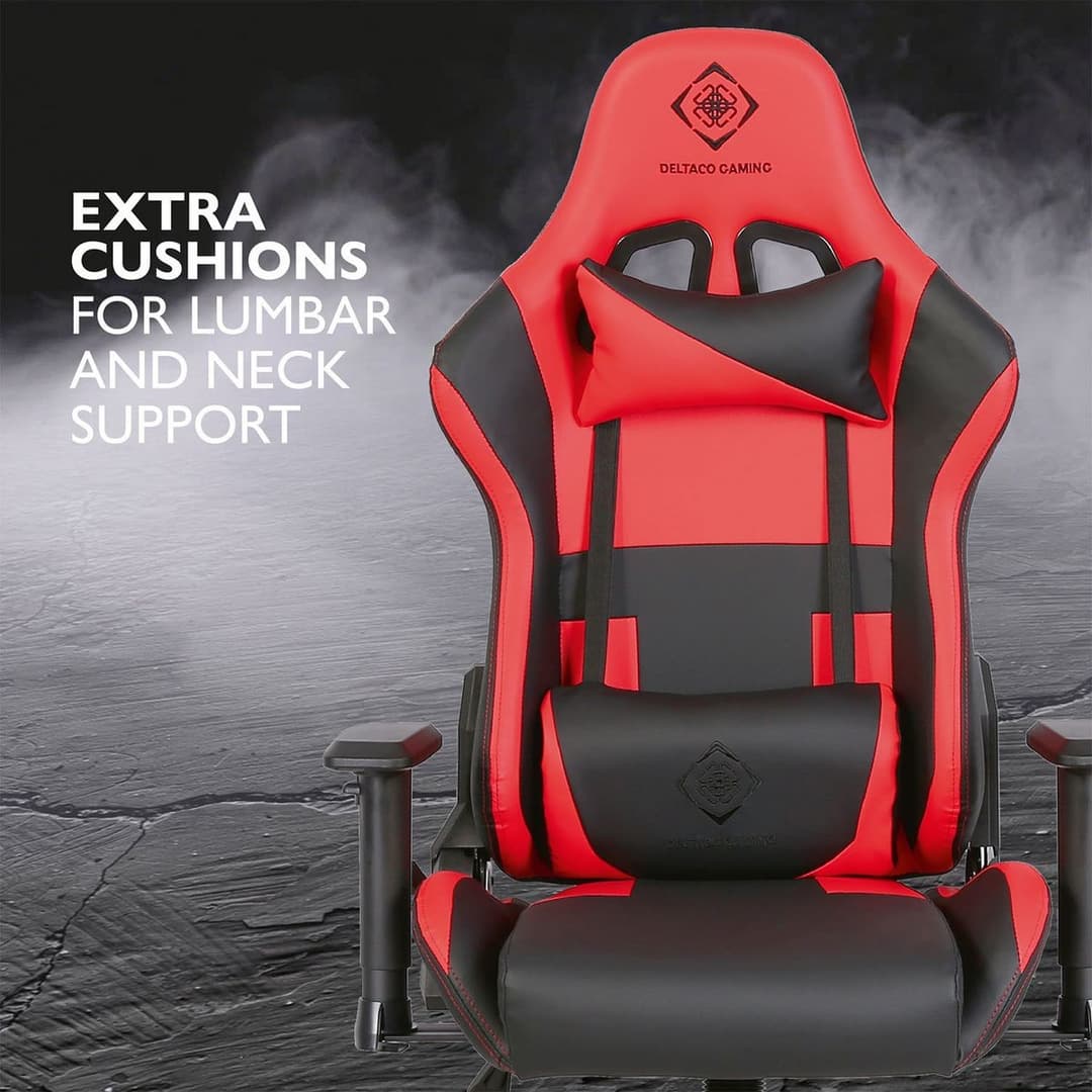 Deltaco DC210 Faux Leather Gaming Chair - Black and red - Image 4