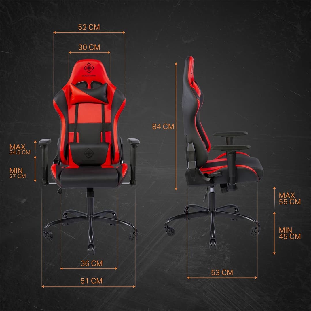 Deltaco DC210 Faux Leather Gaming Chair - Black and red - Image 8