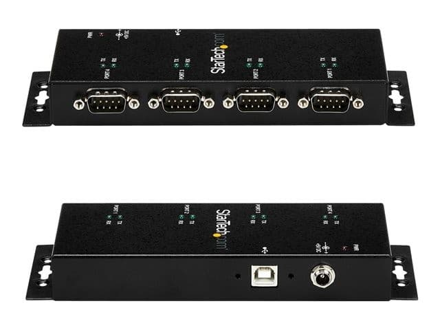 StarTech.com 4 Port USB to Serial RS232 Adapter - Wall Mount - Din Rail - COM Port Retention - FTDI USB to DB9 RS232 Hub (ICUSB2324I) - serial adapter - USB 2.0 - RS-232 x 4 - Image 3
