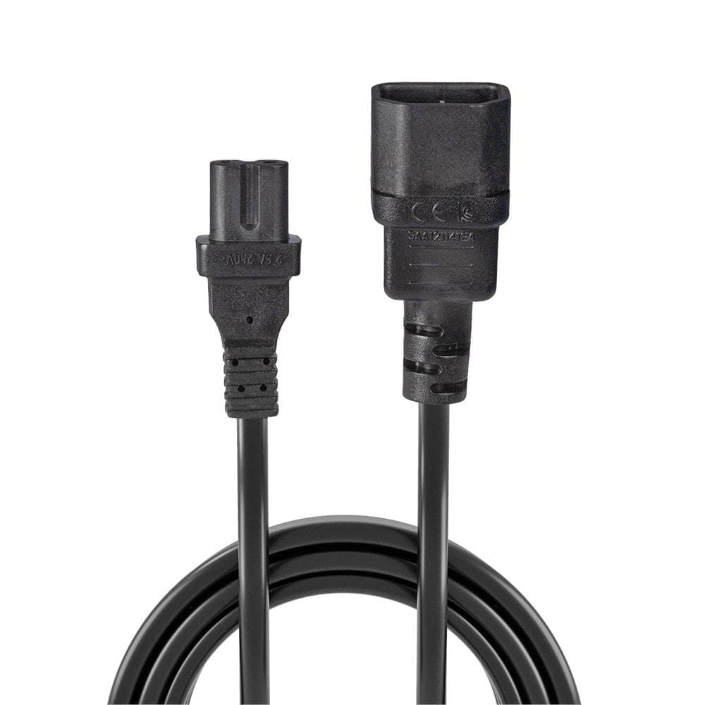 Lindy 1m IEC C14 to IEC C7 (Figure 8) Power Cable - Image 2
