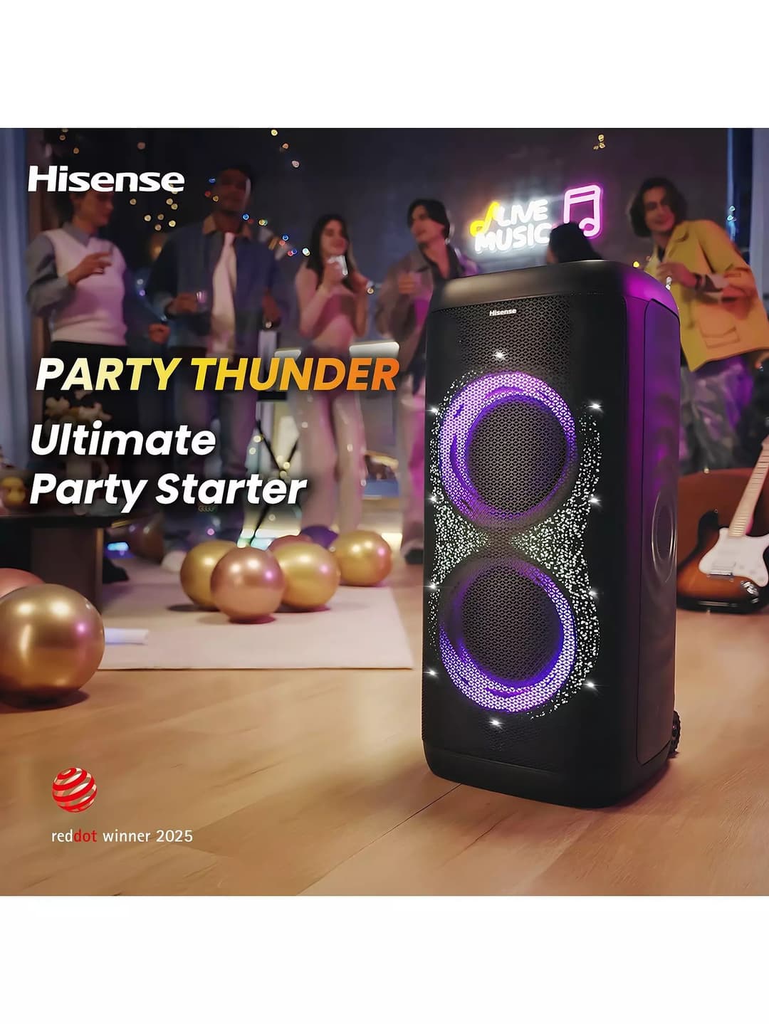 Hisense Party Thunder Bluetooth Megasound Party Speaker - Black - Image 3