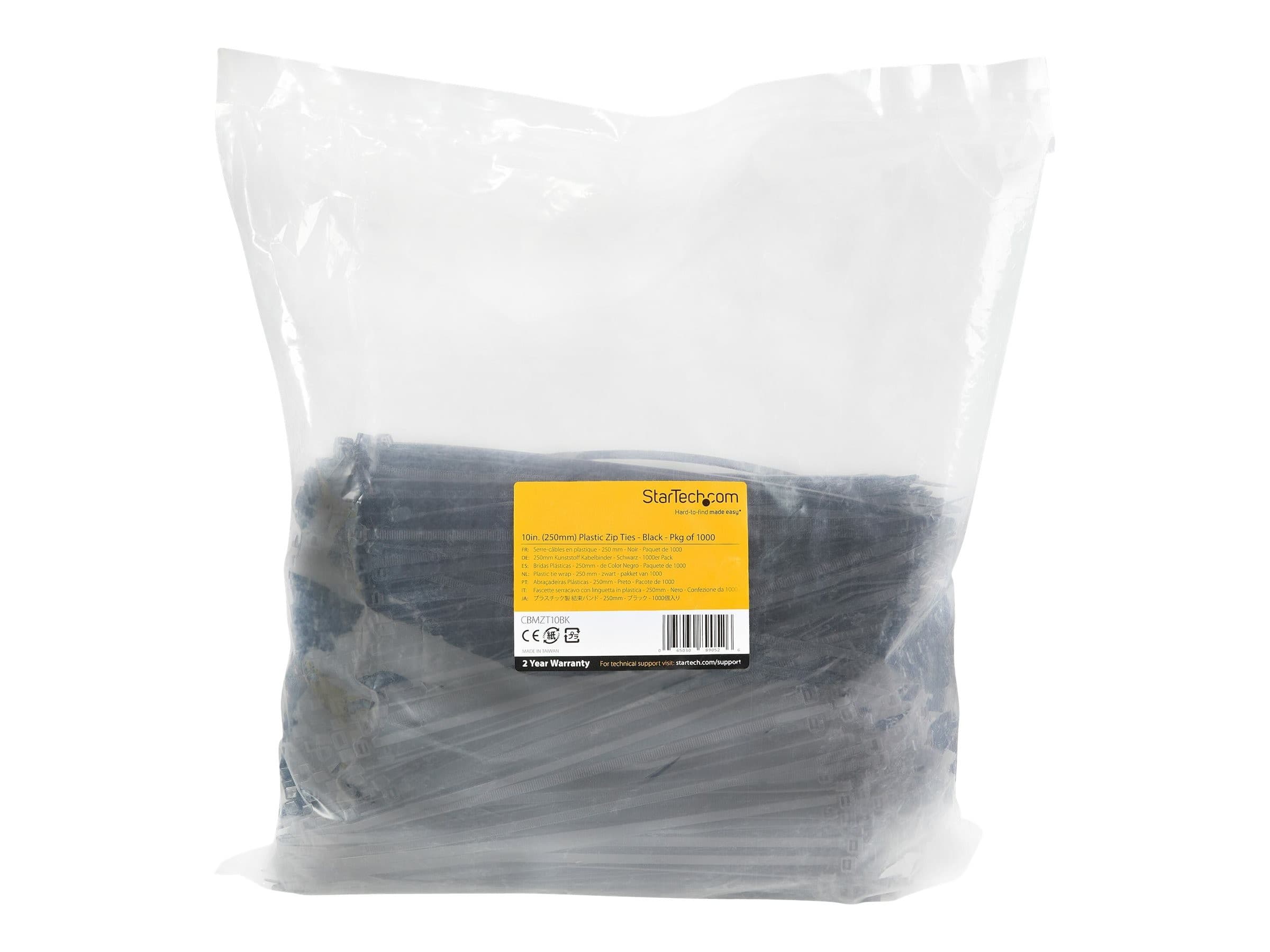 StarTech CBMZT10BK Cable Ties 25cm 1000 Pack Black