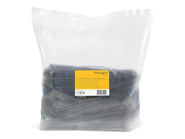 StarTech CBMZT10BK Cable Ties 25cm 1000 Pack Black - Image 7