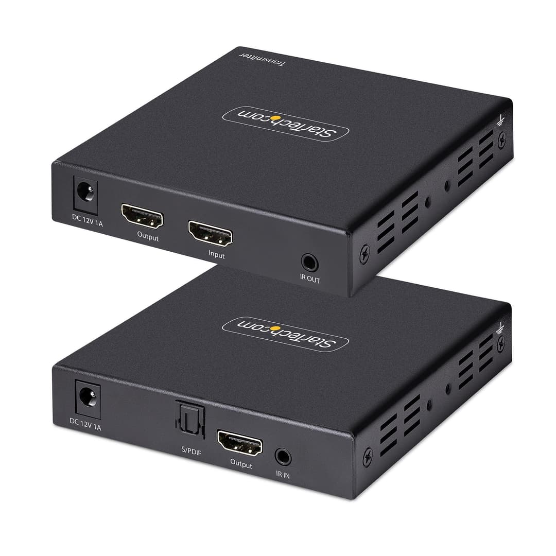 StarTech.com 4K HDMI Extender Over CAT5/CAT6 Cable, 4K 60Hz HDR Video Extender Up to 230ft (70m), HDMI Over Ethernet Cabling, S/PDIF Audio Out, HDMI Transmitter and Receiver Kit - Image 2