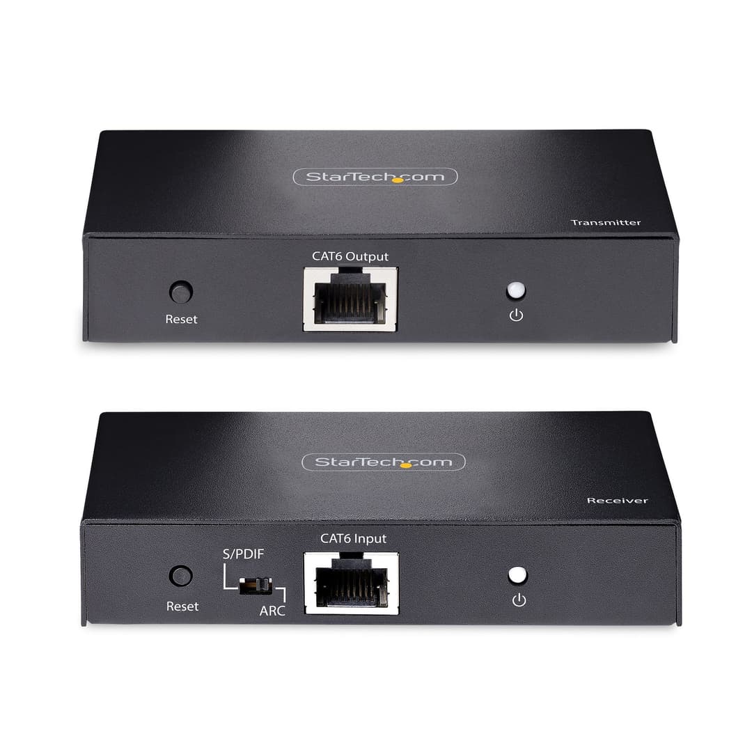StarTech.com 4K HDMI Extender Over CAT5/CAT6 Cable, 4K 60Hz HDR Video Extender Up to 230ft (70m), HDMI Over Ethernet Cabling, S/PDIF Audio Out, HDMI Transmitter and Receiver Kit - Image 3