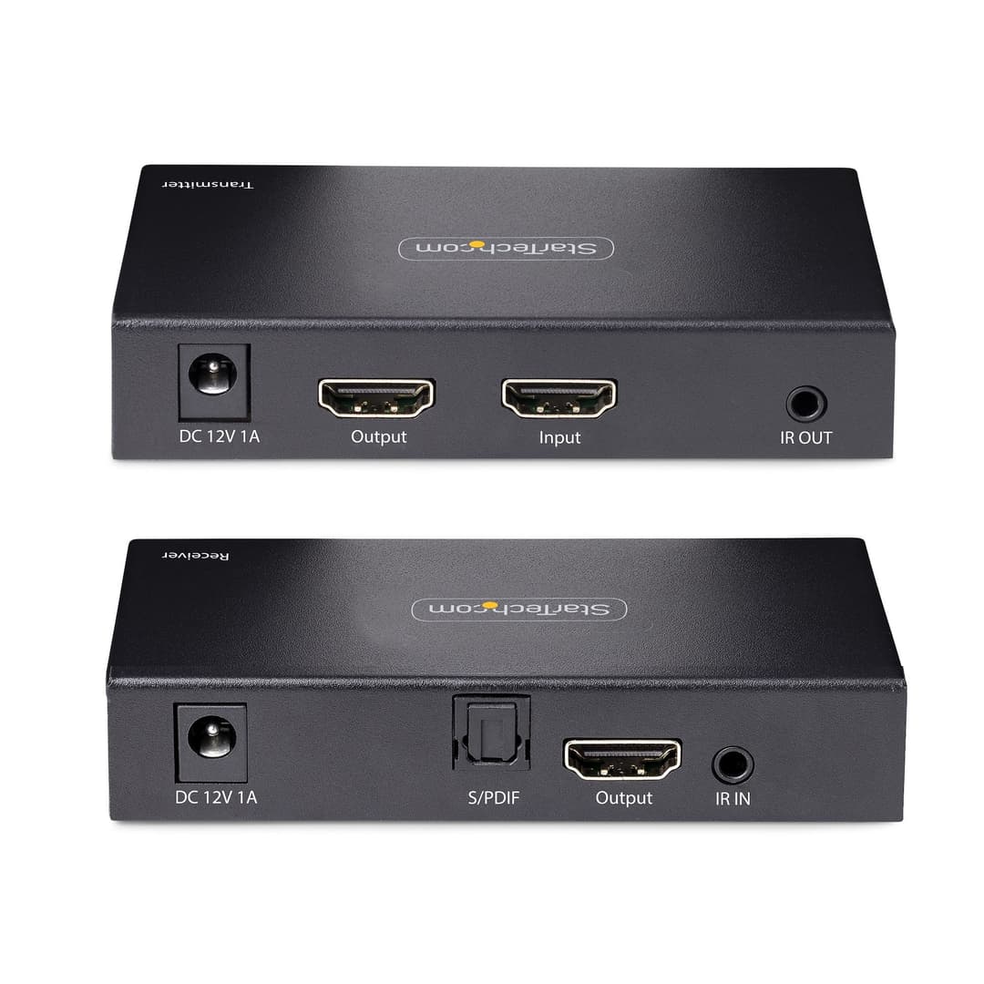 StarTech.com 4K HDMI Extender Over CAT5/CAT6 Cable, 4K 60Hz HDR Video Extender Up to 230ft (70m), HDMI Over Ethernet Cabling, S/PDIF Audio Out, HDMI Transmitter and Receiver Kit - Image 4