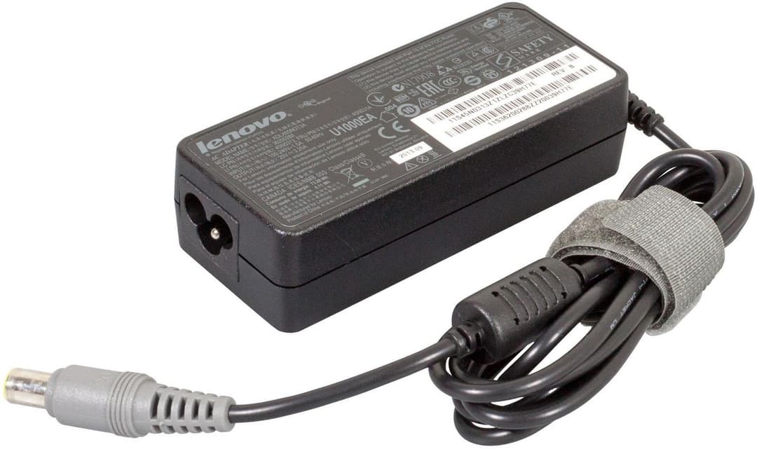 Lenovo 65W AC Adapter ADLX65NDT3A - 20V 3.25A, Round Tip, 3pin, Black (P/N 45N0313 / 45N0314) - Image 1