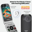 Mobitel 8010 4G Flip Phone for Seniors - Black thumbnail 3