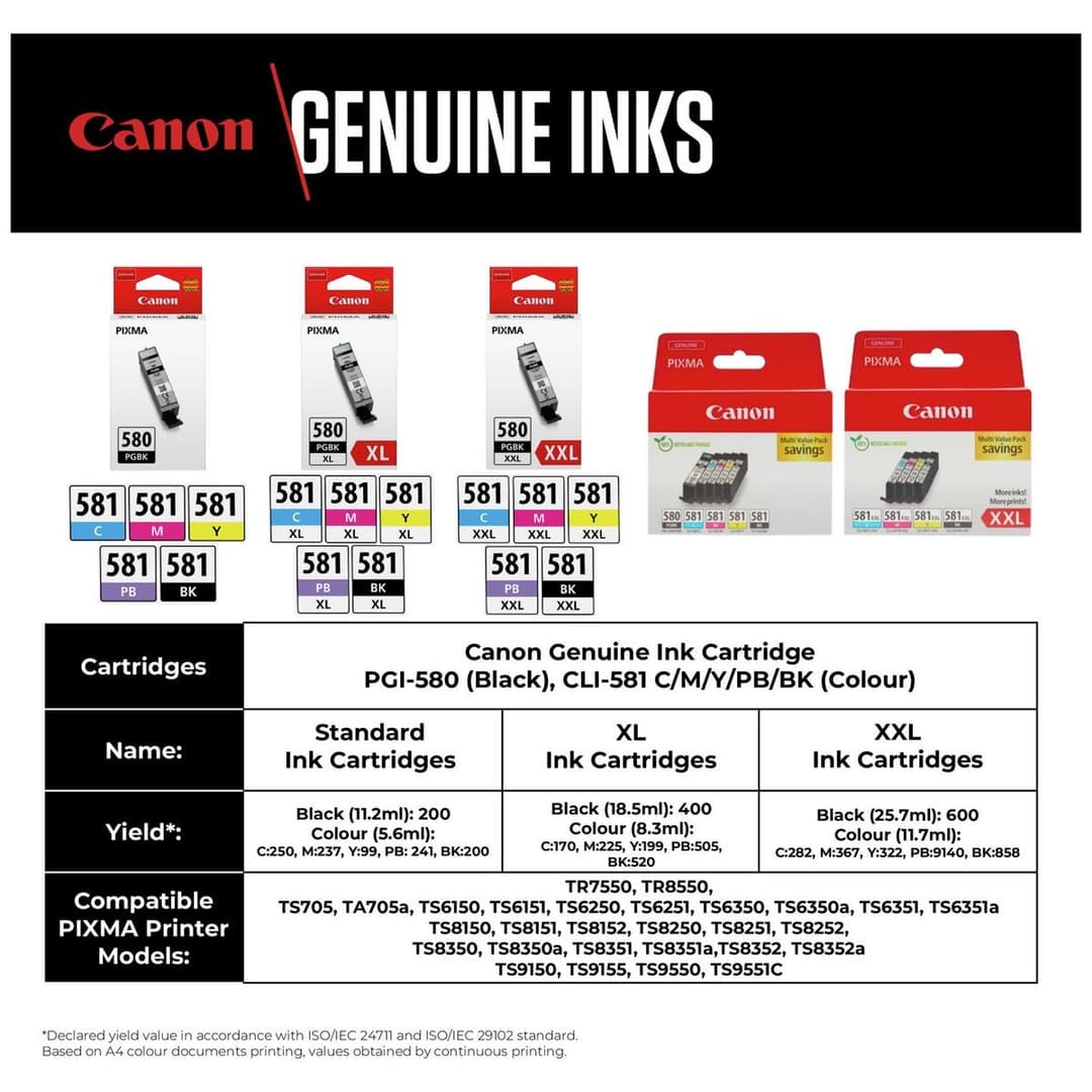 Canon PGI-580 XL High Capacity Ink Cartridge - Black - Image 2