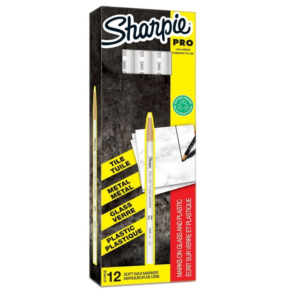 Sharpie S0305061 Pro White China Marker Box of 12 - Image 1