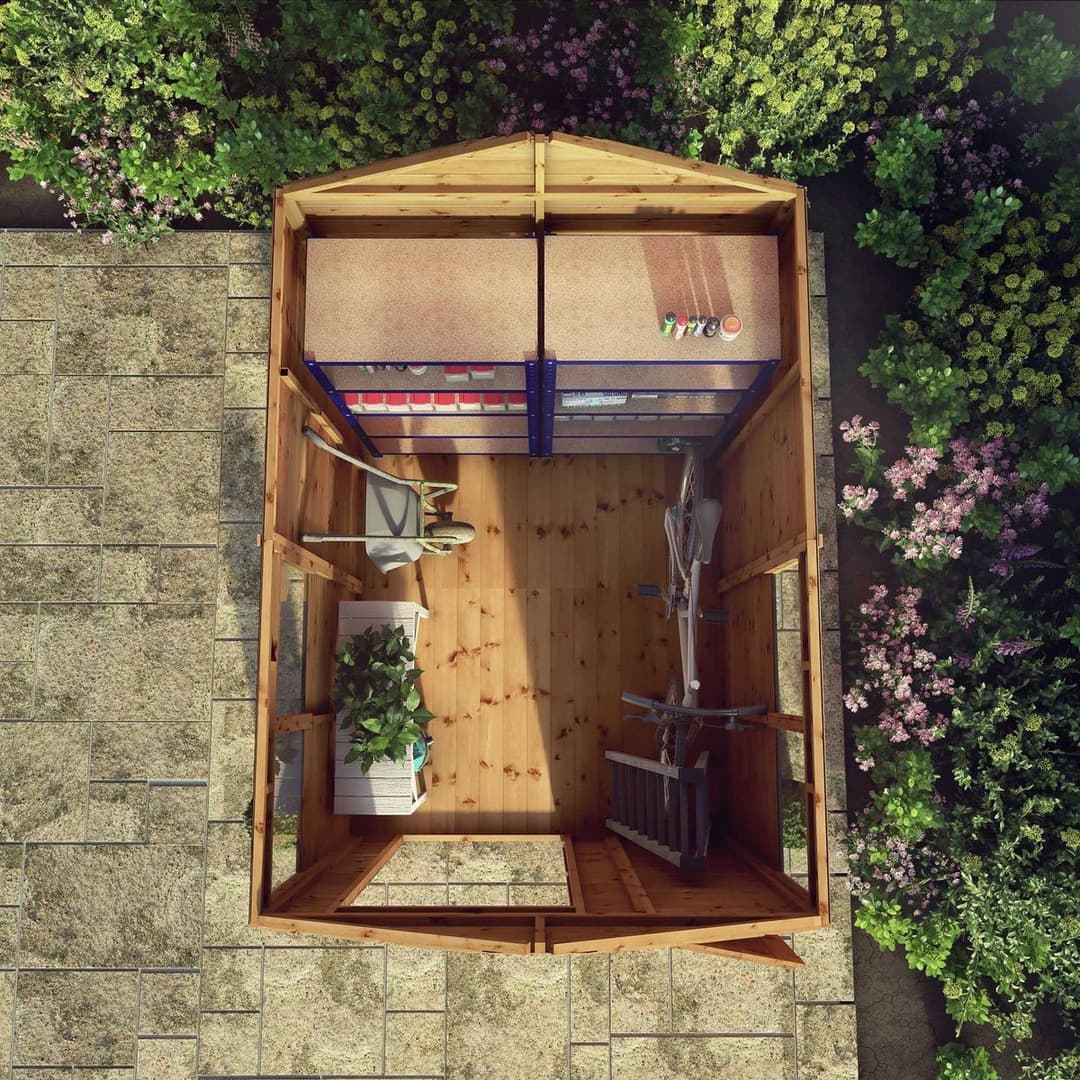 Mercia Shiplap 4 Glazed Windows Apex Shed - 8 x 6ft - Image 4