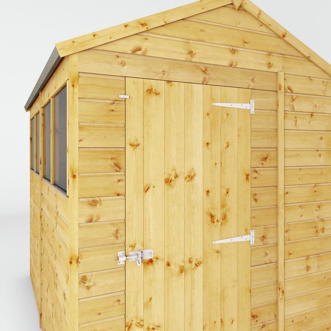 Mercia Shiplap 4 Glazed Windows Apex Shed - 8 x 6ft - Image 5