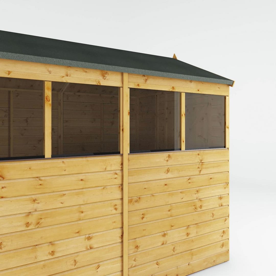 Mercia Shiplap 4 Glazed Windows Apex Shed - 8 x 6ft - Image 6