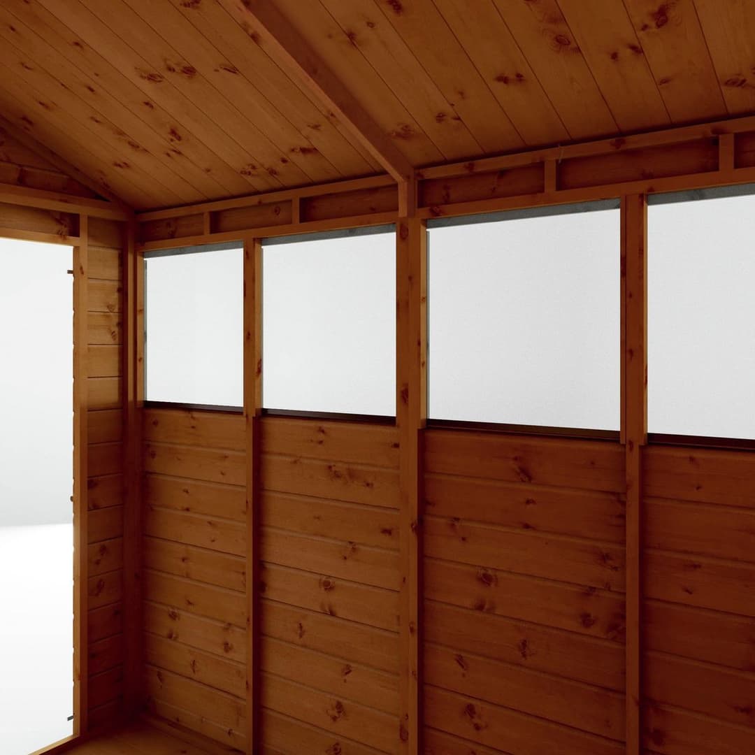 Mercia Shiplap 4 Glazed Windows Apex Shed - 8 x 6ft - Image 7