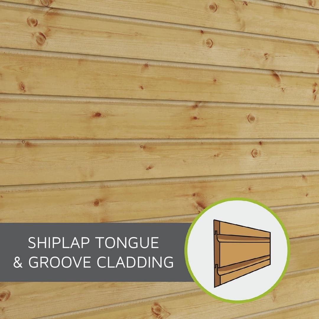 Mercia Shiplap 4 Glazed Windows Apex Shed - 8 x 6ft - Image 8