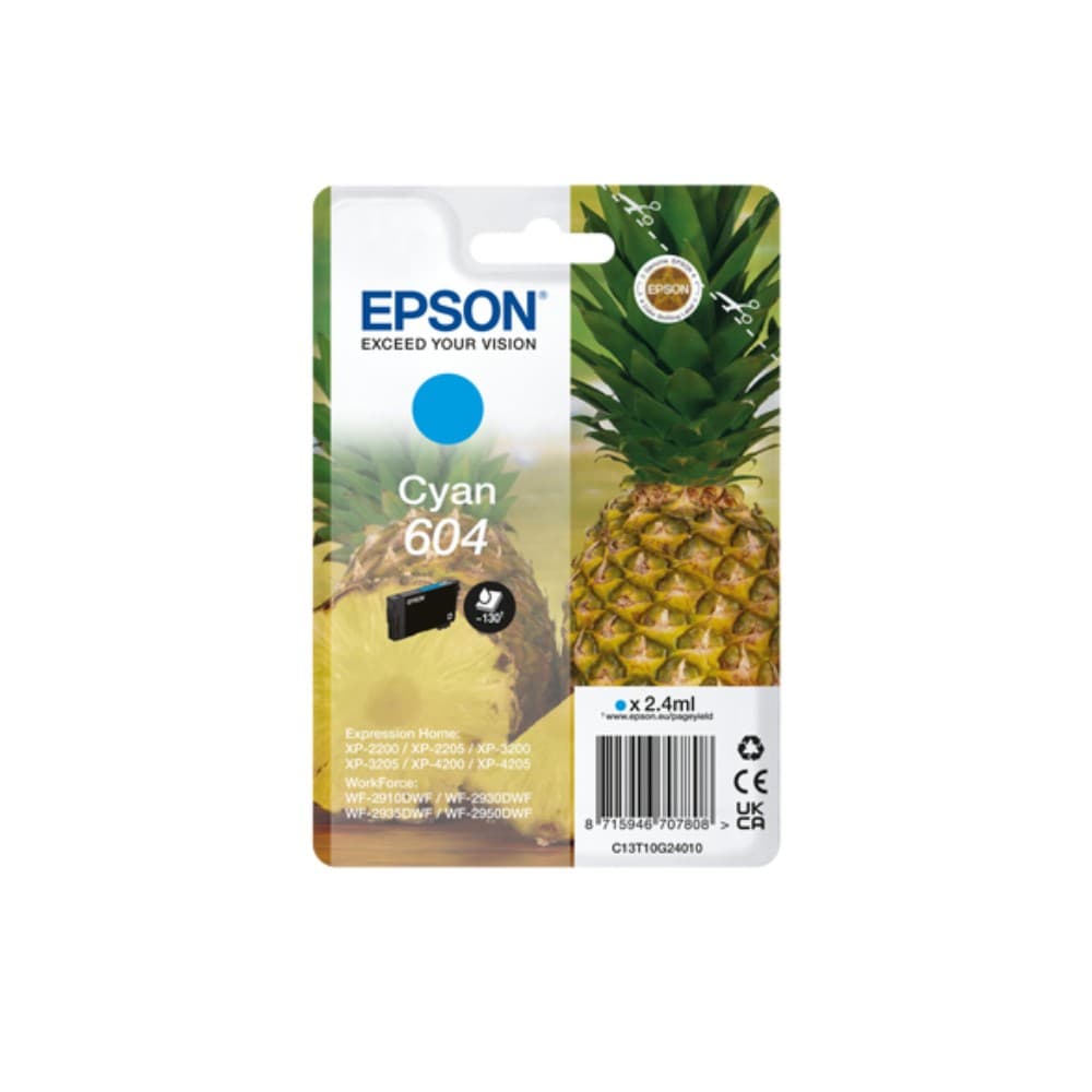 Epson 604 Original Standard Yield Ink Cartridge - Cyan