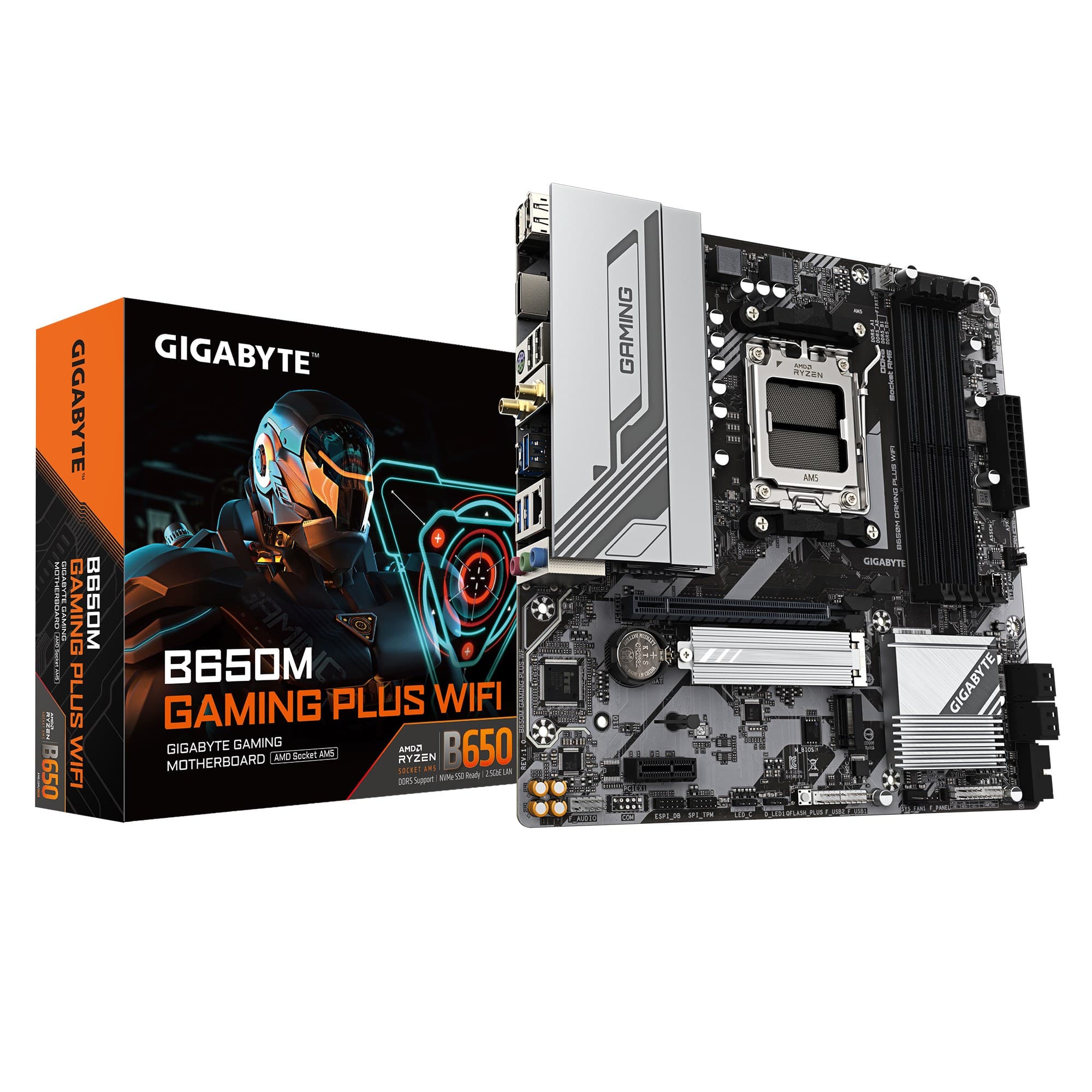 GIGABYTE B650M GAMING PLUS WIFI AM5 DDR5 Micro-ATX Motherboard - Wi-Fi 6E, 2.5GbE