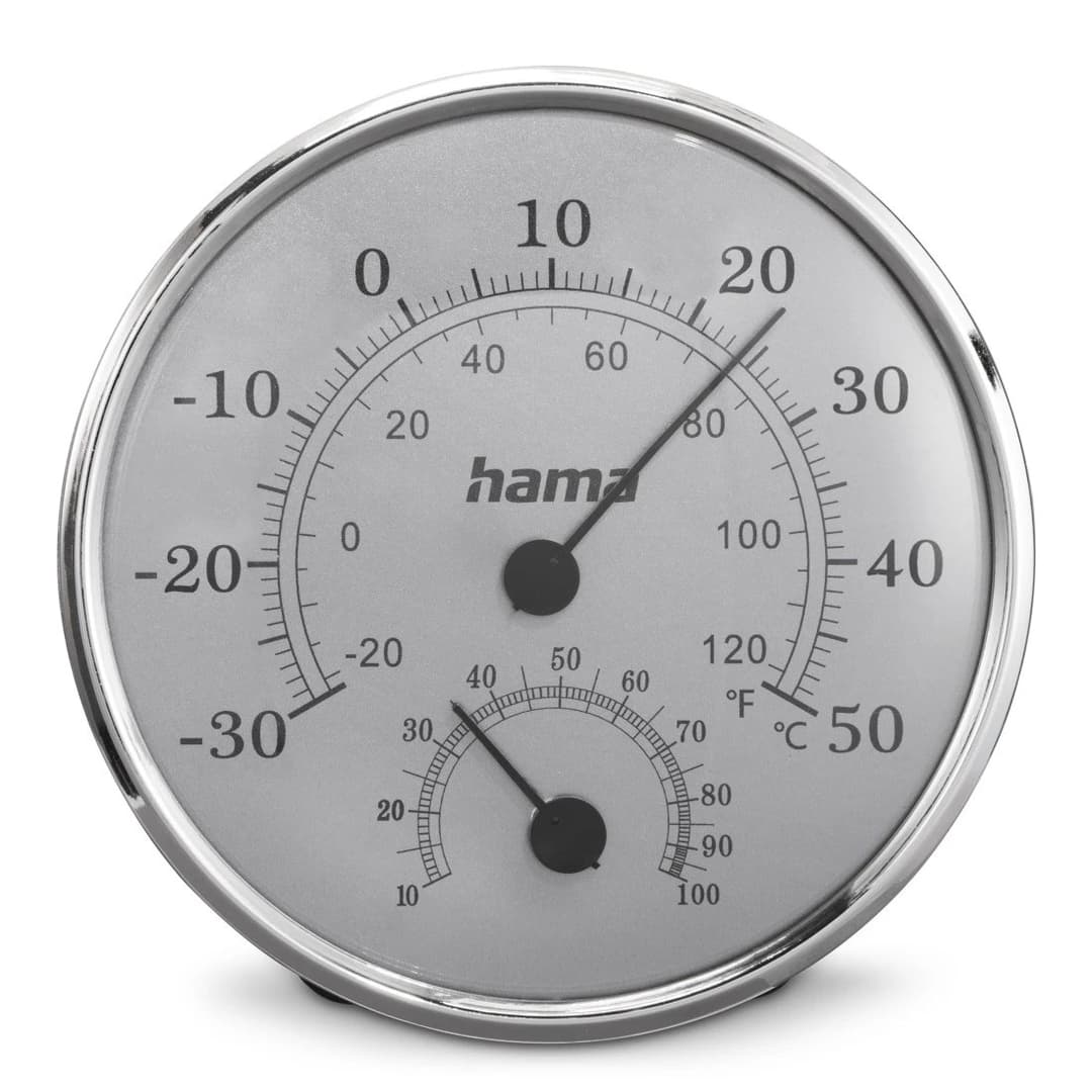Hama Saipan Indoor Thermometer, Grey/Silver - Image 1