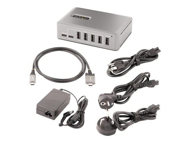 StarTech.com 10-Port USB-C Hub, 8x USB-A + 2x USB-C, Self-Powered w/ 65W Power Supply, USB 3.1 10Gbps Hub w/ BC1.2 Charging, Desktop/Laptop USB Hub with 3ft Locking USB-IF Certified Cable - USB Expansion Hub (10G8A2CS-USB-C-HUB) - hub - 10 ports - Image 8