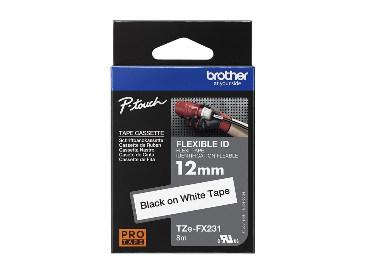 Brother TZe-FX231 - flexible ID tape - 1 cassette(s) - Roll (1.2 cm x 8 m)