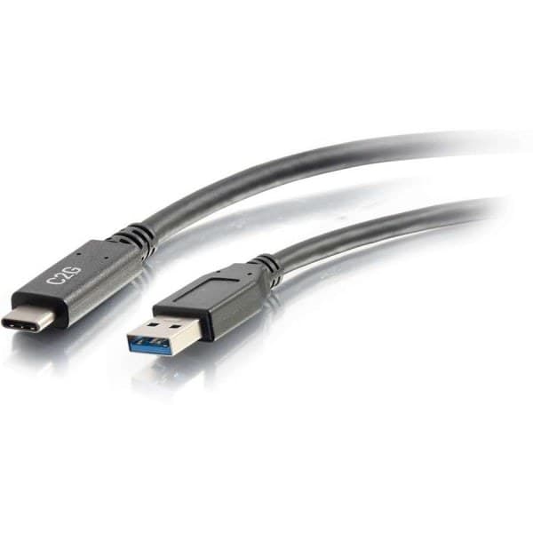 C2G 28832 USB 3.0 USB-C to USB-A Cable M/M  Black (USB IF Certified) (6 Feet  1.82 Meters) - Image 1