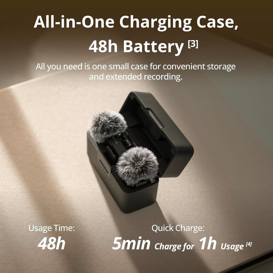 DJI Mic Mini (2 TX + 1 RX + Charging Case) Wireless Microphone Kit Black - Image 4