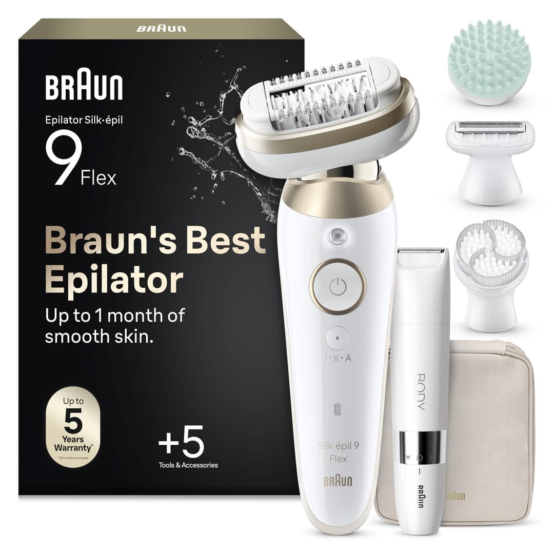 Braun Silk·épil 9 Flex 9-481 3D Epilator - White/Gold - Image 1