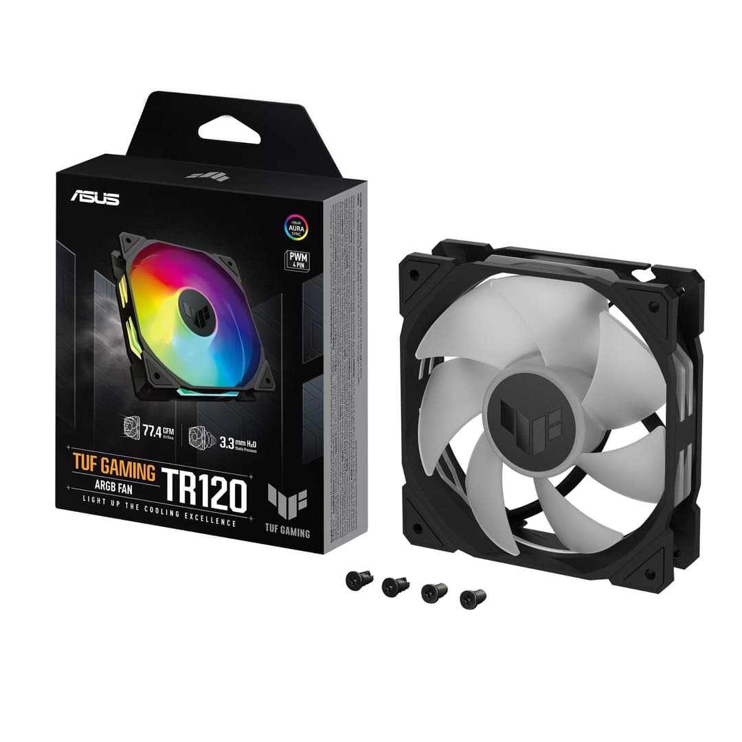 ASUS TUF Gaming TR120 ARGB 120mm PWM Case Fan - Black 1-Pack - Image 1