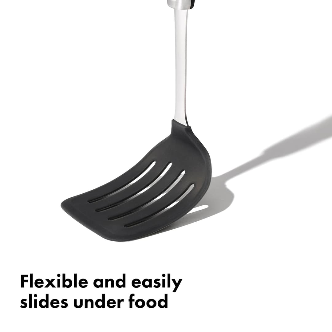 OXO Steel Silicone Flexible Turner - Stainless Steel / Black - Image 3