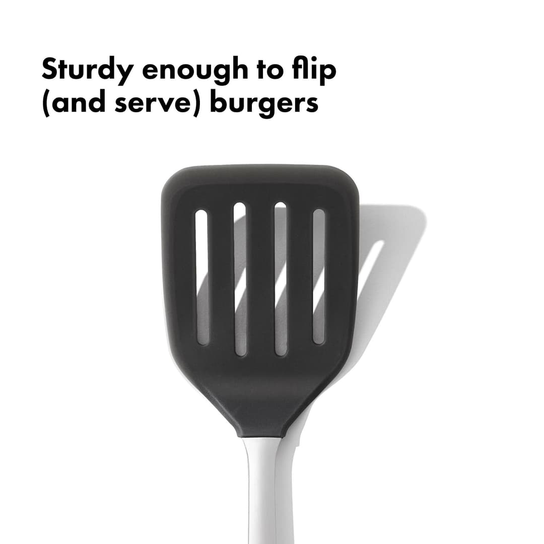 OXO Steel Silicone Flexible Turner - Stainless Steel / Black - Image 6