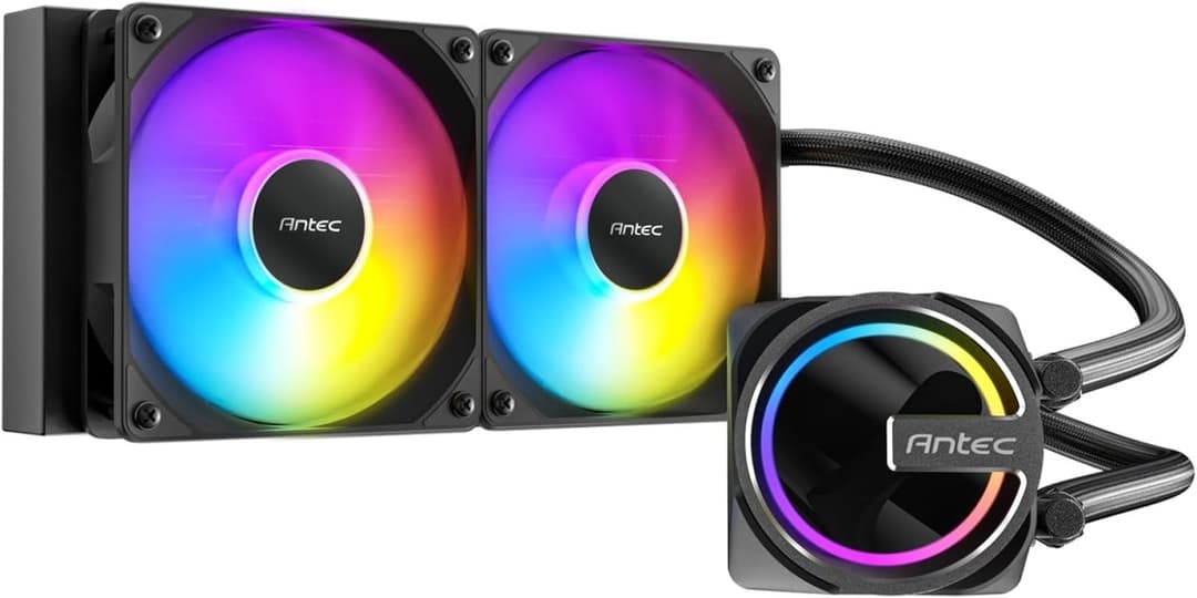 SKELETON 240 ARGB Liquid CPU Cooler, 240 mm Radiator, 2 x 120 mm PWM ARGB Fans, Hydraulic Bearing, Copper Base, Black - Image 1