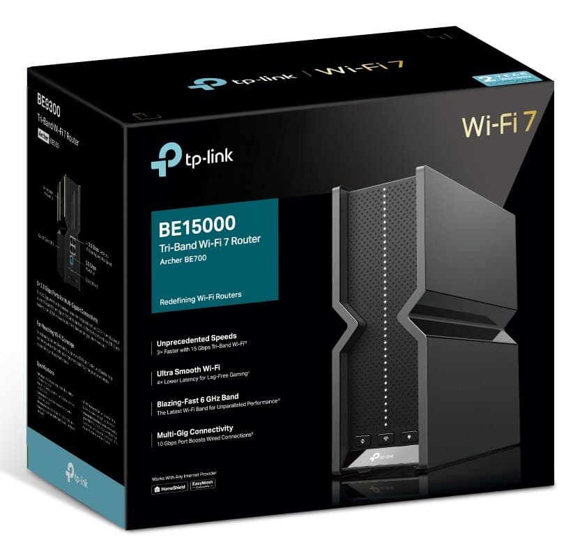 TP-Link Archer BE700 wireless router Multi-Gigabit Ethernet Tri-band (2.4 GHz / 5 GHz / 6 GHz) Black - Image 4