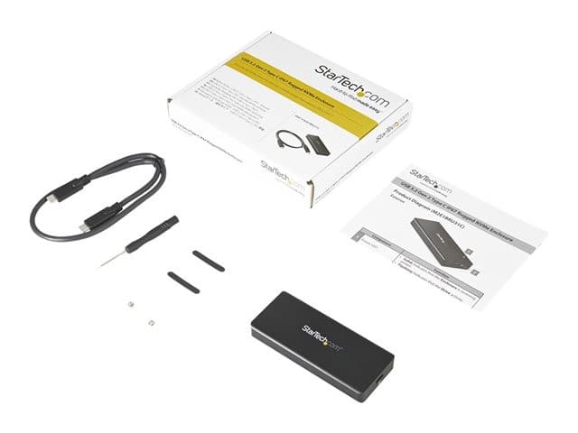 StarTech.com USB-C 10Gbps M.2 NVMe PCIe SSD Enclosure, Rugged Aluminum External M.2 PCIe M-Key Case IP67 Rated, 1GB/s Read/Write, Supports 2230/2242/2260/2280, TB3 Compatible, Mac/PC - 1.6ft USB-C Cable Incl - storage enclosure - M.2 Card - USB 3.2 (Gen 2 - Image 6