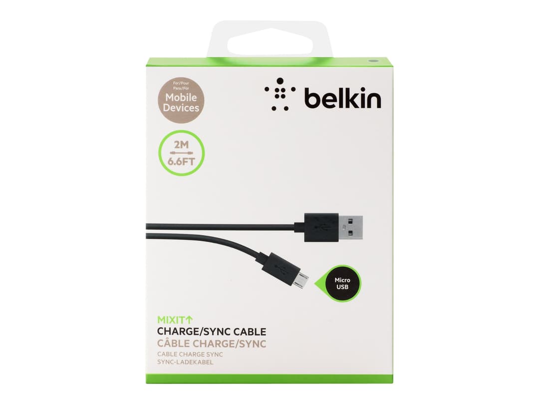 Belkin MIXIT Micro-USB to USB-A ChargeSync Cable 2m Black - Image 1