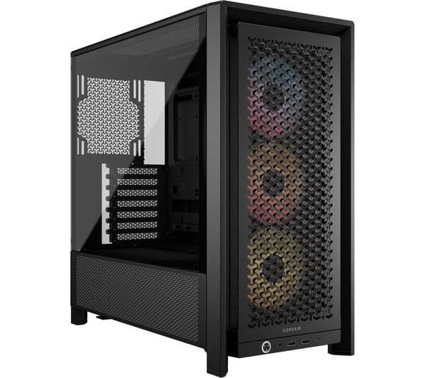 Corsair FRAME 4000D RS ARGB ATX Mid-Tower PC Case, 3x RS120 ARGB Fans, Tempered Glass - Black - Image 1