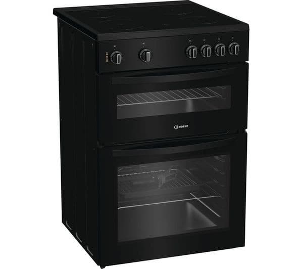 INDESIT IDE6VMB 60 cm Electric Ceramic Cooker - Black - Image 1