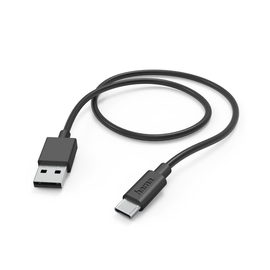Hama USB 2.0 USB-A to USB-C Charging Cable 480 Mbit/s (00201594) - 1 m, Black - Image 1