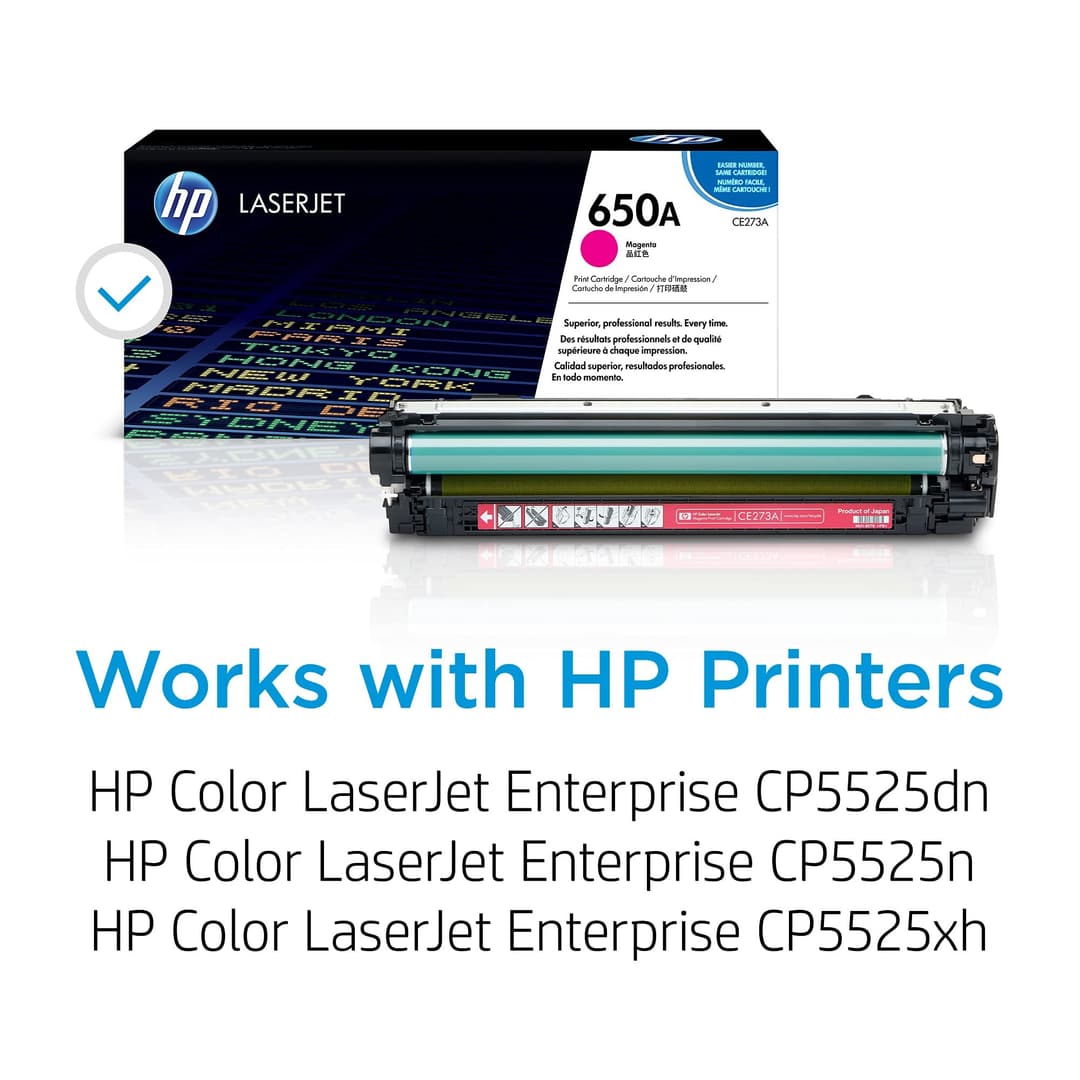 HP CE273A 650A Original LaserJet Toner Cartridge - Magenta - Image 2