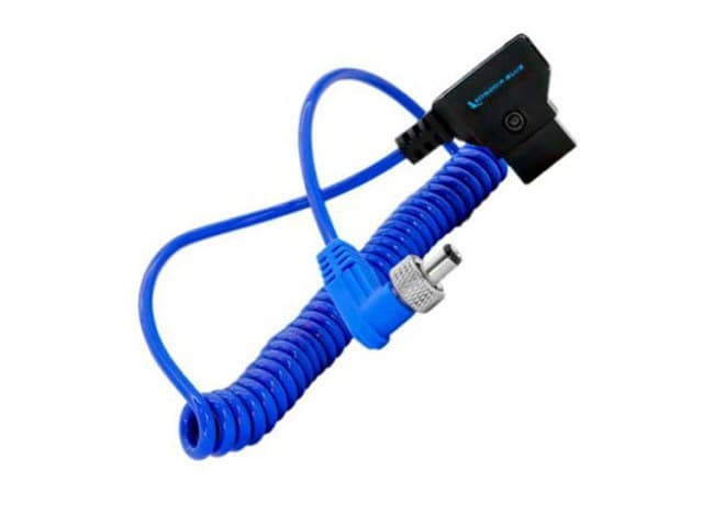 Kondor Blue Coiled D-Tap to Locking DC 2.5mm Right Angle Cable #KB-DCTAP-2.5LOCK