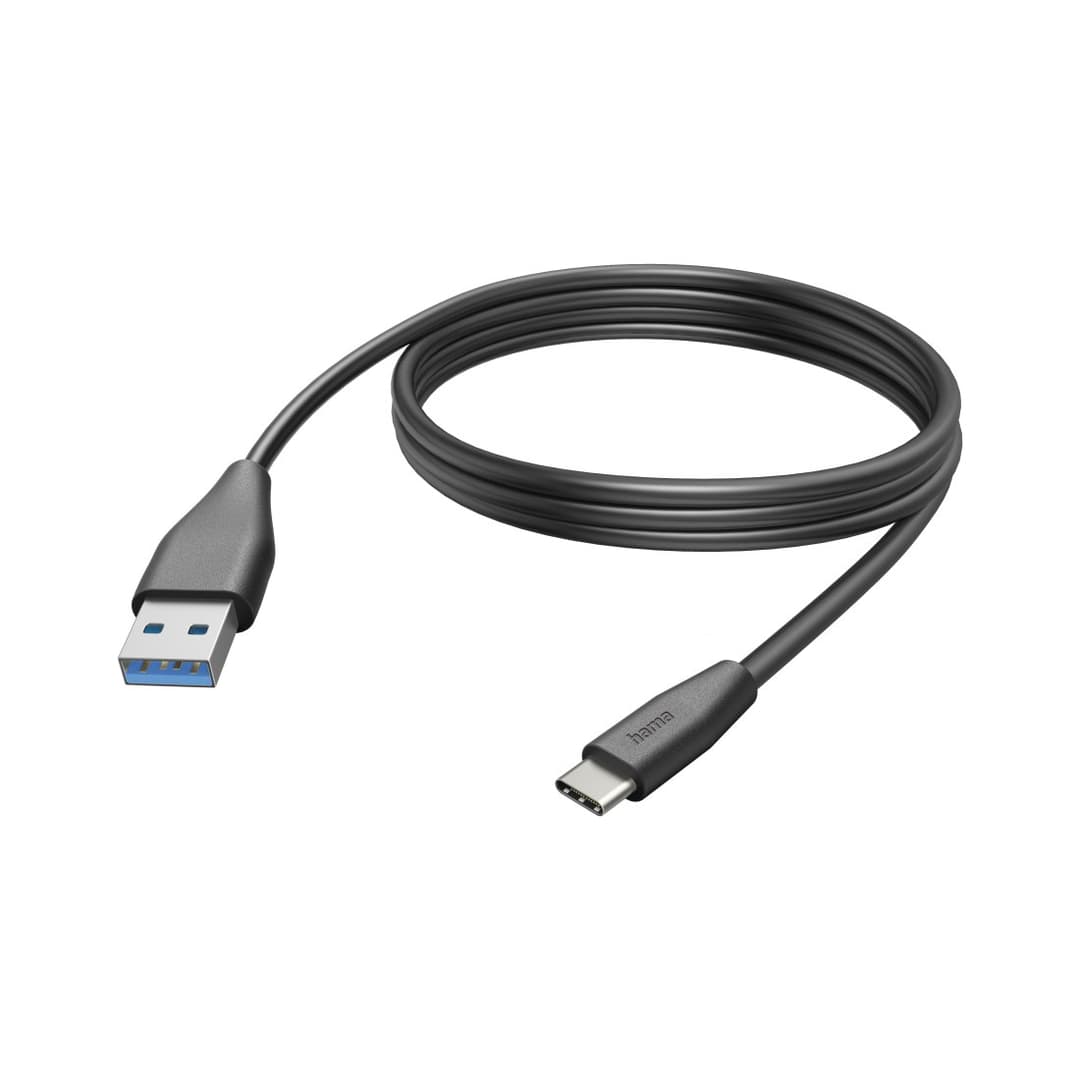 Hama USB 2.0 USB-A to USB-C Charging Cable 480 Mbit/s (00201597) - 3 m, Black - Image 1