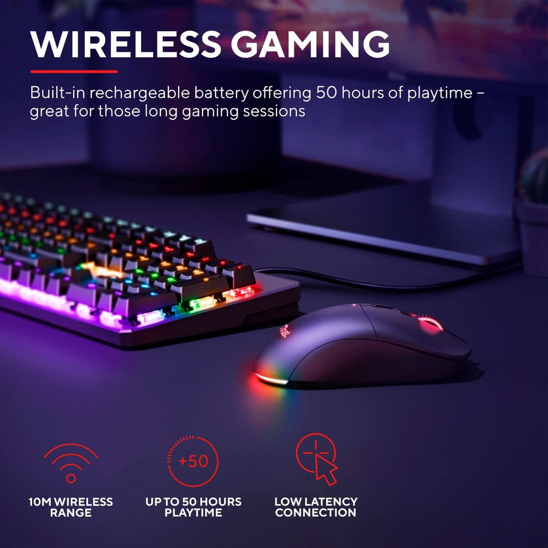 Trust Gaming GXT 980 Redex Rechargeable Wireless Gaming Mouse - Black - Image 2
