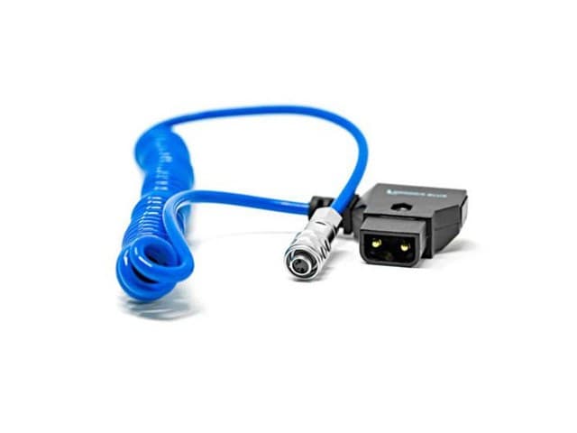 Kondor Blue Coiled D-Tap to BMPCC 4K/6K Power Cable, Blue #KB-WEIPUBM4KCOIL-FBM